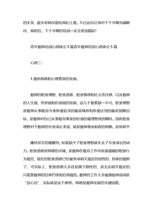 参加青年教师培训心得体会优秀范文