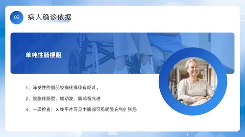 蓝色简约风医务人员肠梗阻疑难病例讨论PPT模板