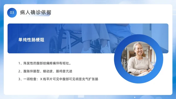 蓝色简约风医务人员肠梗阻疑难病例讨论PPT模板