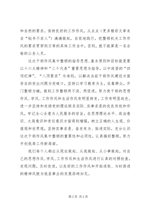 干部思想作风整顿学习心得.docx