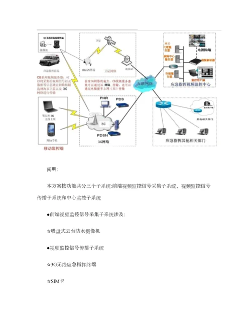 便携箱应急指挥无线视频监控重点技术专题方案三G图文.docx