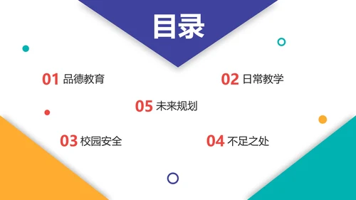 实景几何切割校领导年度述职报告PPT模板