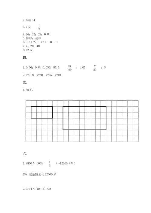 小学六年级下册数学摸底考试题（考点梳理）.docx