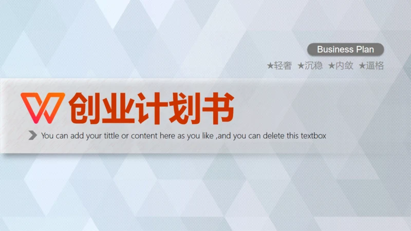 商业轻奢大气银灰色创业项目计划书通用PPT