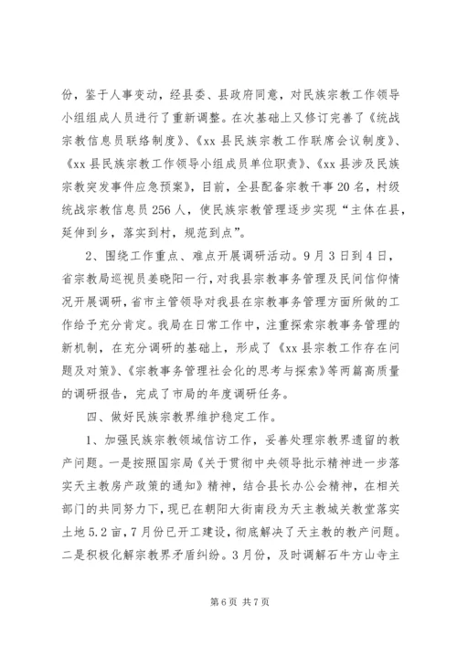 县民族宗教事务局年度工作报告.docx