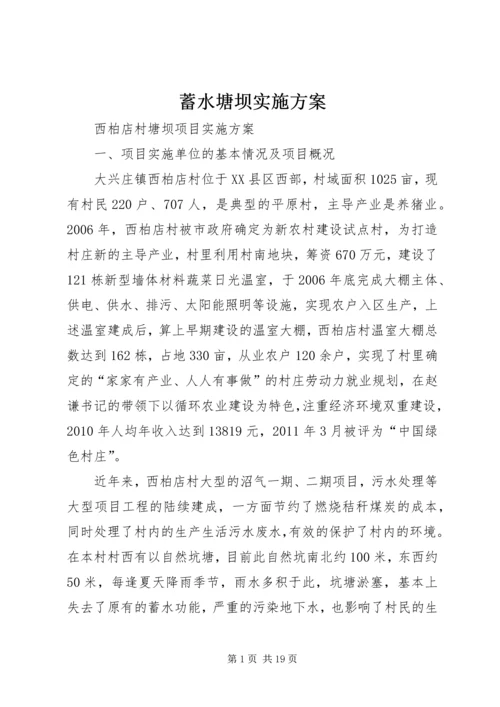 蓄水塘坝实施方案.docx