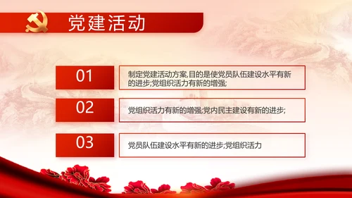 红色大气党建党支部动态PPT党课