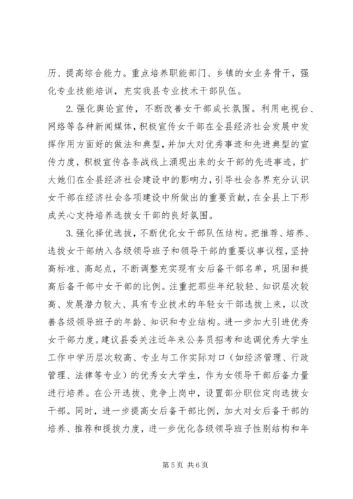 妇女干部队伍建设调研报告.docx