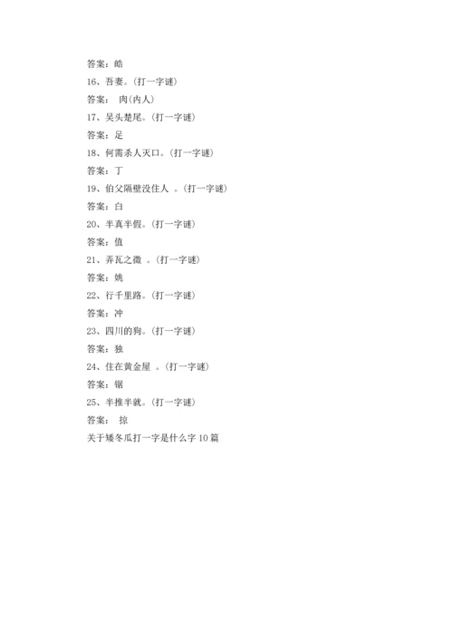 关于矮冬瓜打一字是什么字10篇.docx