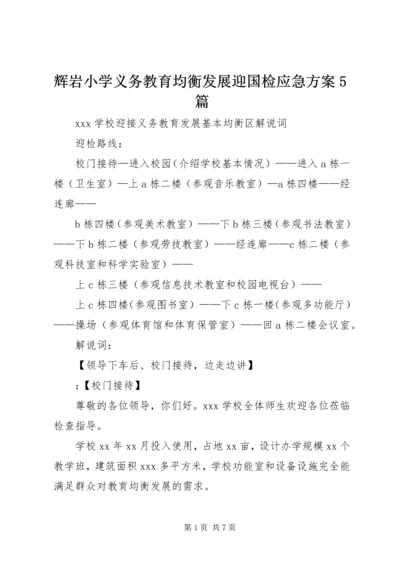 辉岩小学义务教育均衡发展迎国检应急方案5篇 (2).docx