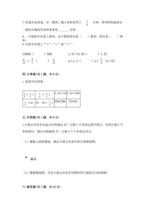 小学数学六年级上册期末测试卷含完整答案（必刷）.docx