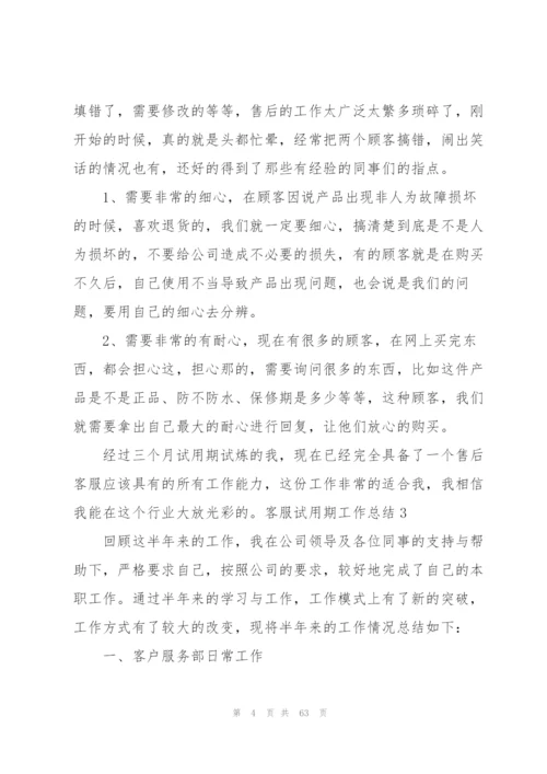 客服试用期工作总结19篇.docx