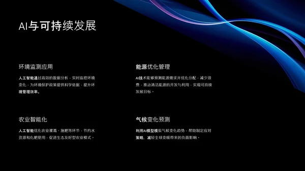 蓝黑色简约科技感人工智能介绍PPT模板