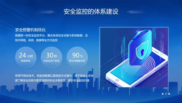 蓝色科技风科技赋能智慧安防年中总结PPT