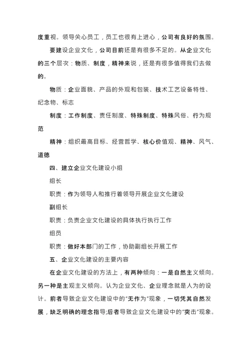 企业文化执行建设方案