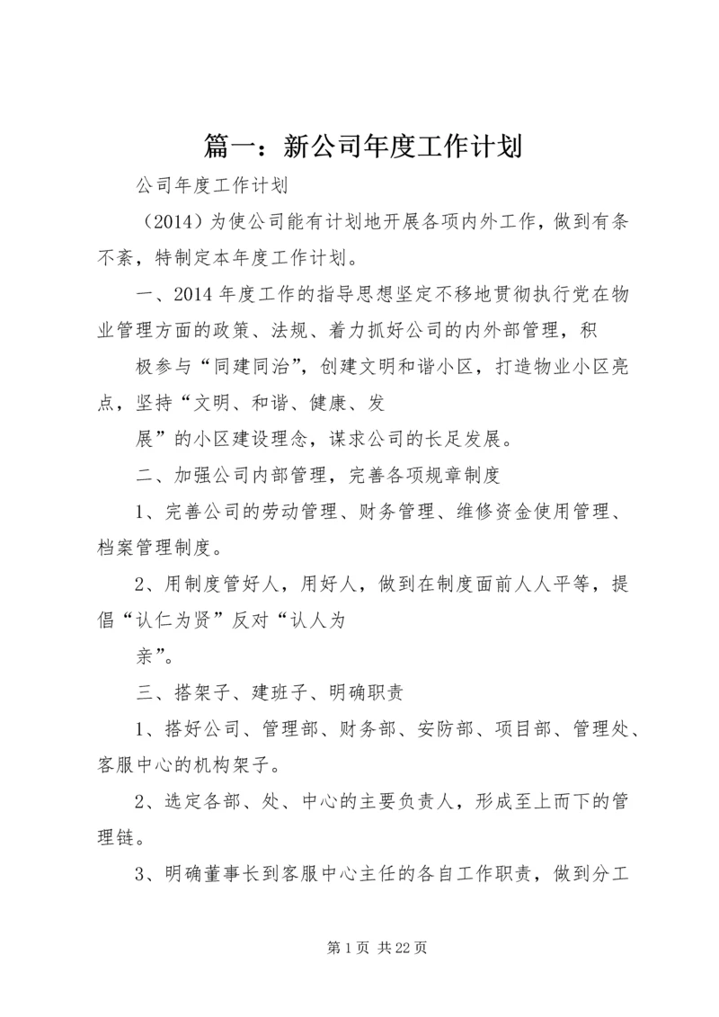 篇一：新公司年度工作计划.docx