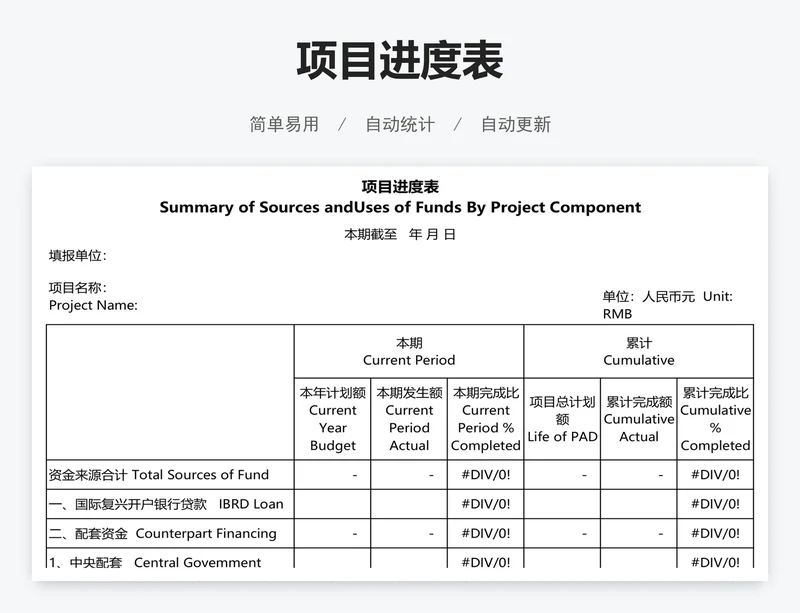 项目进度表