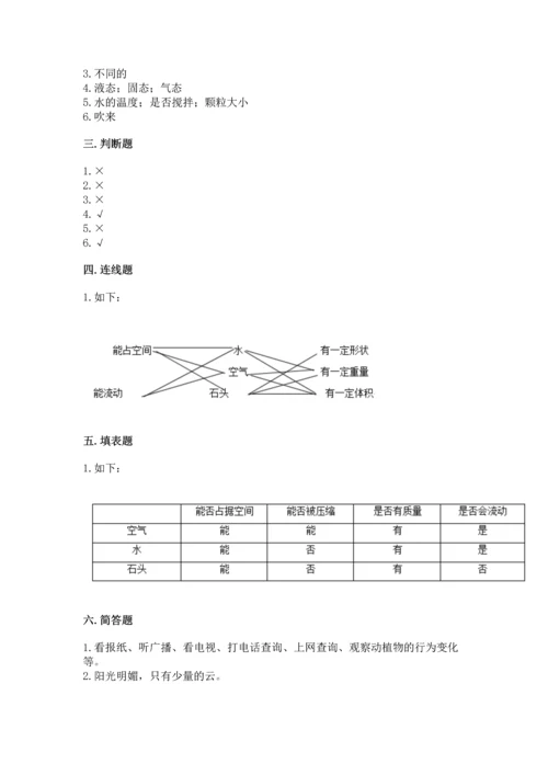 教科版三年级上册科学期末测试卷【考试直接用】.docx