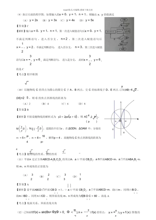 2016新课标I高考数学试题及解析(理).docx
