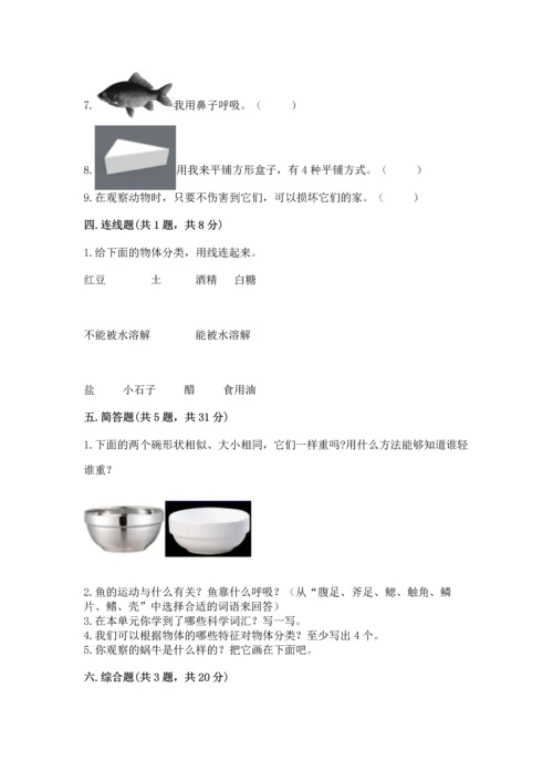 教科版一年级下册科学期末测试卷及完整答案（历年真题）.docx