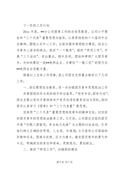 电力团委工作总结及工作计划 (8).docx