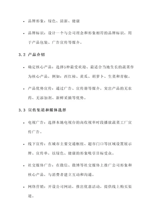 蔬菜工厂推广方案策划书