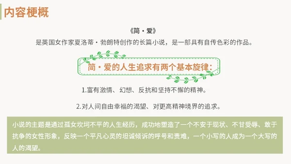 绿色清新九年级语文简爱读书分享说课课件PPT模板语文九年级下册
