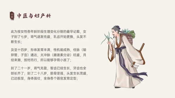 褐色古风中医与妇产科培训PPT模板