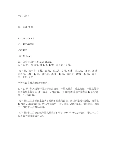 人教版小升初数学模拟试卷含答案【研优卷】.docx