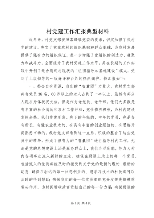 村党建工作汇报典型材料.docx