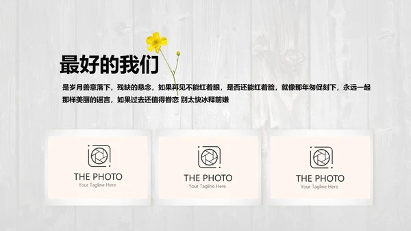 唯美怀旧木纹风格致青春毕业纪念册动态PPT模板