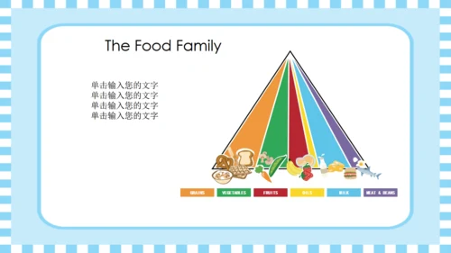 食物儿童英语教学通用PPT模板