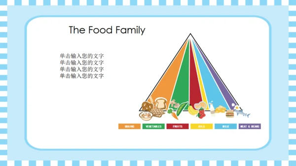 食物儿童英语教学通用PPT模板