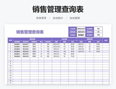 销售管理查询表