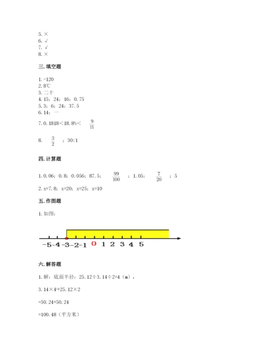 冀教版六年级下册数学 期末检测卷带答案（突破训练）.docx