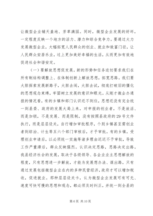 副县长在全县扶持微型企业发展推进会上的讲话 (2).docx