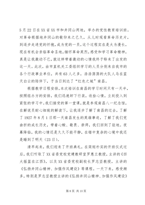 井冈山培训学习心得.docx