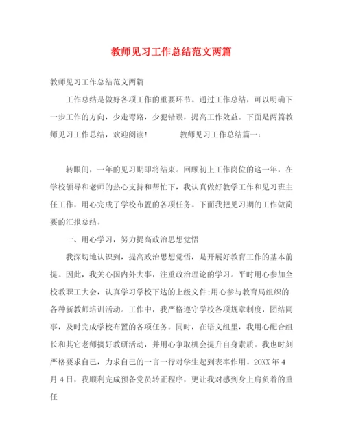 精编之教师见习工作总结范文两篇.docx