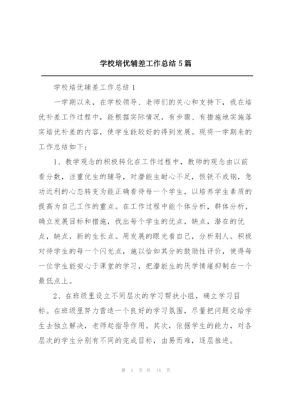 学校培优辅差工作总结5篇.docx