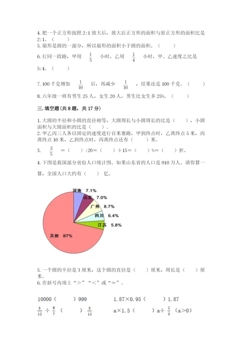 六年级上册数学期末测试卷附参考答案【研优卷】.docx
