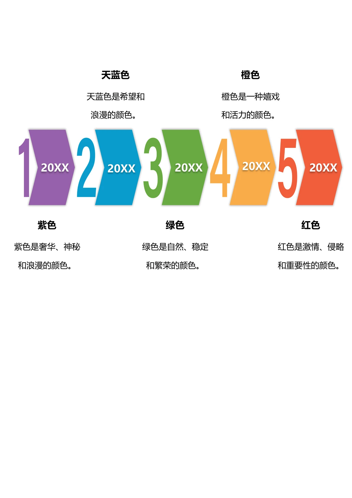 彩色简约时间线模板