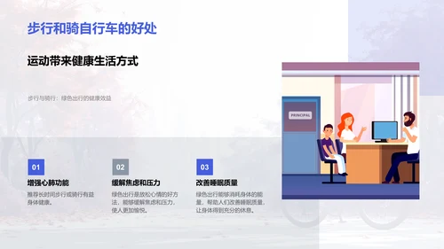 倡导绿色出行PPT模板