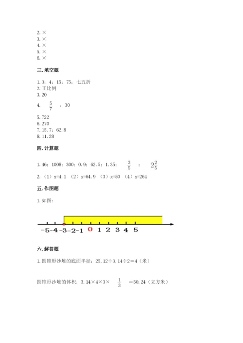 田阳县六年级下册数学期末测试卷及一套参考答案.docx