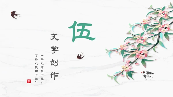 白色简约小清新传统二十四节气立春主题PPT模板