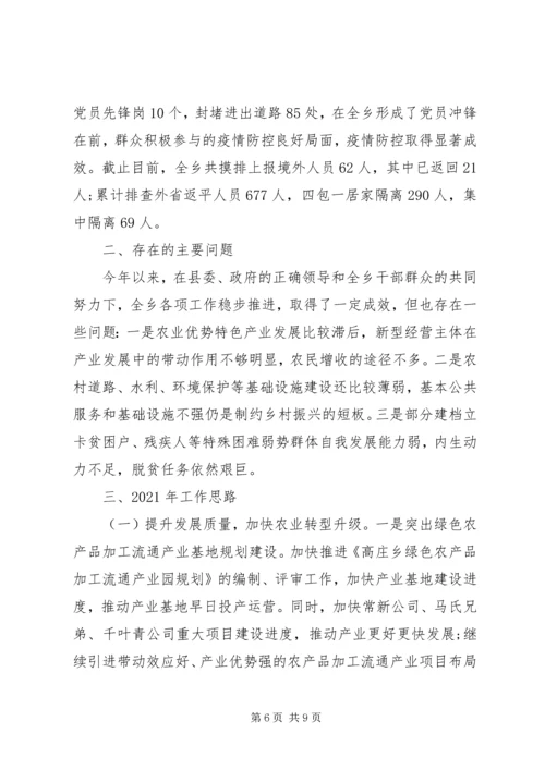 乡镇某年工作总结暨某年工作思路.docx