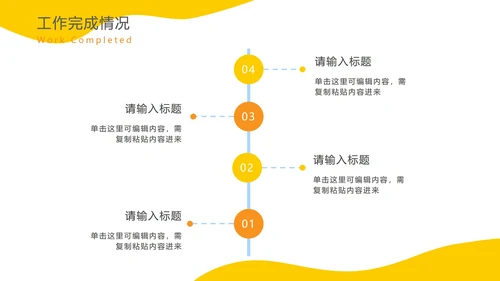黄色扁平商务年度总结PPT模板