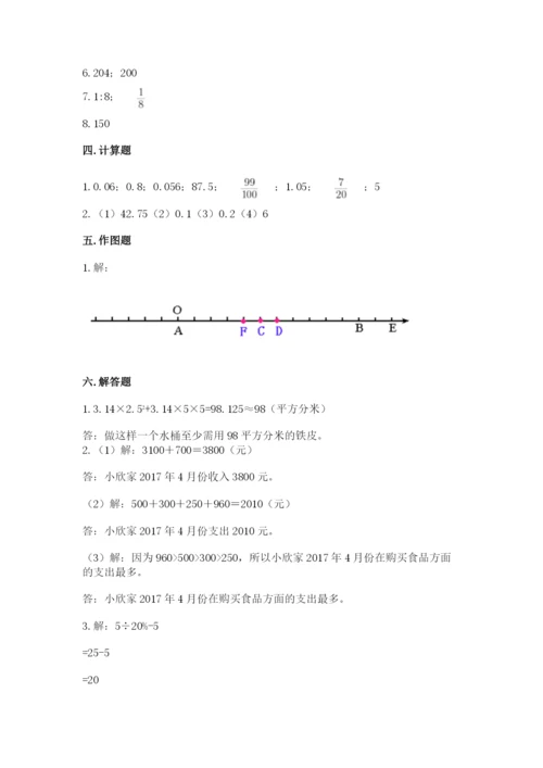 贾汪区六年级下册数学期末测试卷及参考答案1套.docx