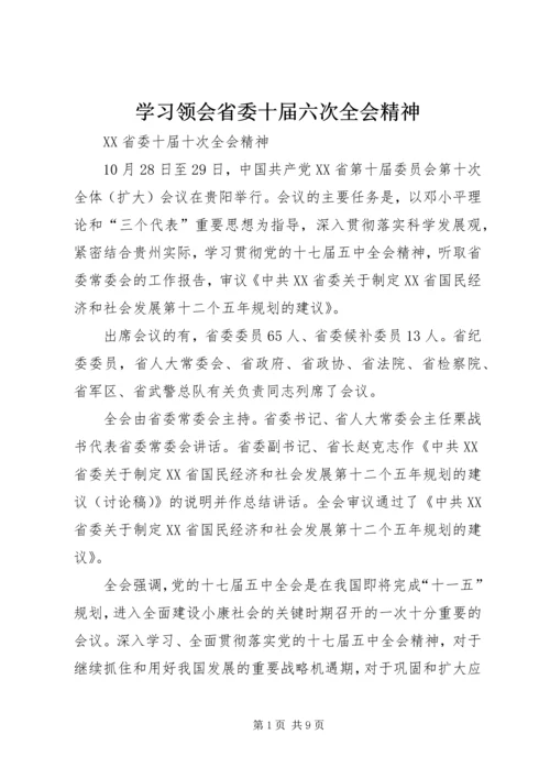 学习领会省委十届六次全会精神 (5).docx