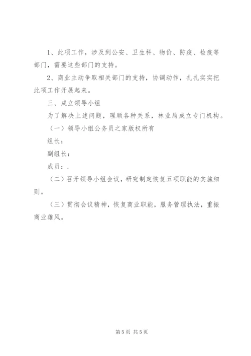 林业局商业工作实施方案.docx