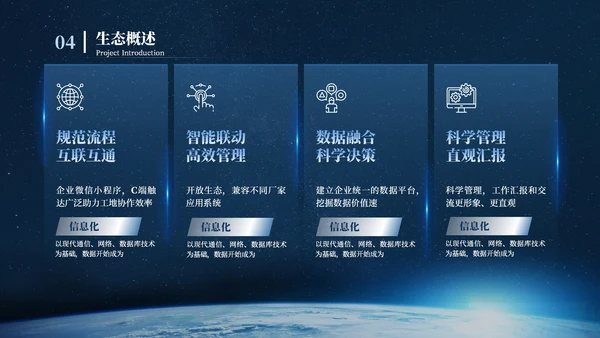 深蓝色科技风运动项目汇报PPT模板